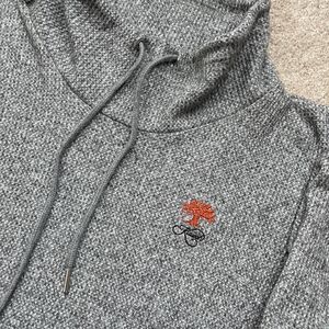 Kiawah Straight Down Sweater Womens Large Gray Cowl Neck Waffle Pullover Golf